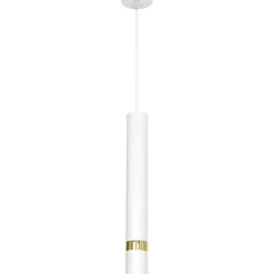 Sklep Kaja Biała lampa wisząca, złoty element ozdobny LX 1546 z serii RENO | Kaja Store