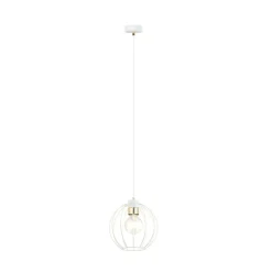 Sklep Kaja Biała lampa wykonana z drutu, ze złotym akcentem 1223/1 z serii GINO Outlet