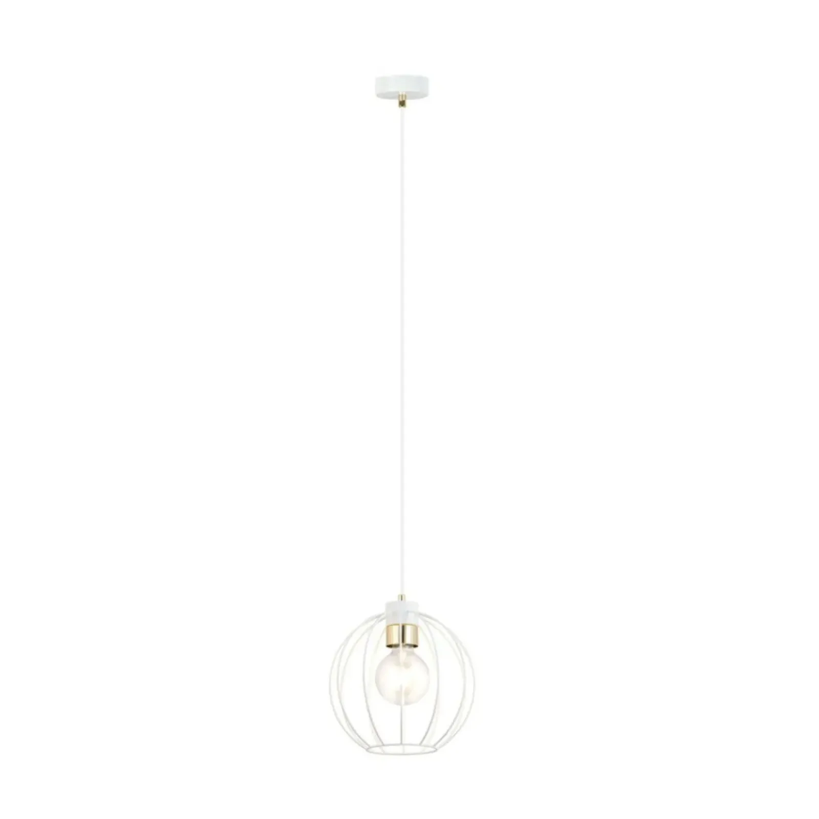 Sklep Kaja Biała lampa wykonana z drutu, ze złotym akcentem 1223/1 z serii GINO Outlet