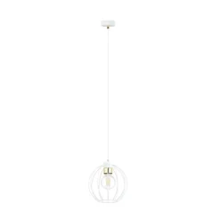 Sklep Kaja Biała lampa wykonana z drutu, ze złotym akcentem 1223/1 z serii GINO Outlet