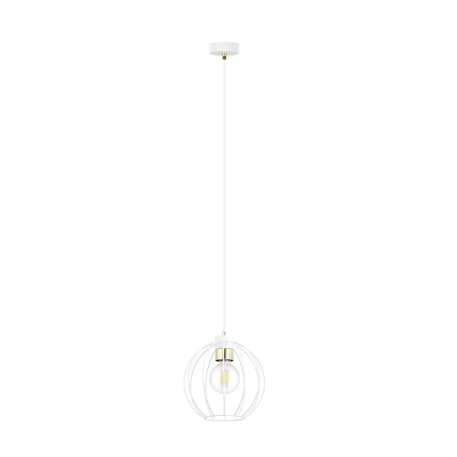 Sklep Kaja Biała lampa wykonana z drutu, ze złotym akcentem 1223/1 z serii GINO Outlet