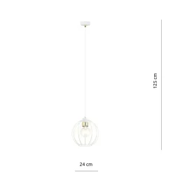 Sklep Kaja Biała lampa wykonana z drutu, ze złotym akcentem 1223/1 z serii GINO Outlet