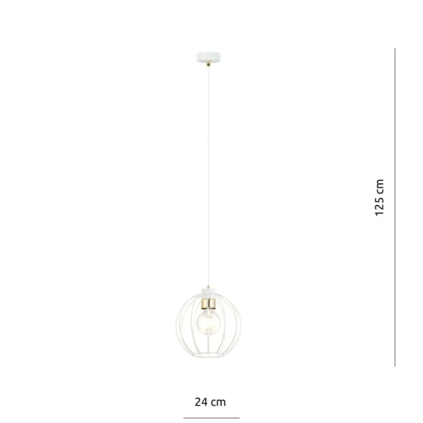 Sklep Kaja Biała lampa wykonana z drutu, ze złotym akcentem 1223/1 z serii GINO Outlet