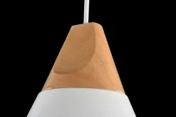 Sklep Kaja Biała lampa z dodatkiem drewna P359-PL-01-W BICONES | Kaja Oświetlenie New