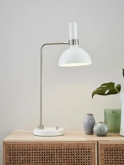 Sklep Kaja Biała lampka biurkowa ze ściemniaczem 107502 | Kaja Oświetlenie* Lampki Biurkowe