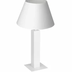 Sklep Kaja Biała lampka nocna, stołowa, do salonu LX 3609 z serii TABLE LAMPS* Lampki Stołowe Z Abażurem|Tradycyjne Lampki Stołowe