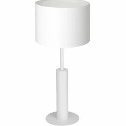 Sklep Kaja Biała lampka stołowa, na szafkę nocną LX 3675 z serii TABLE LAMPS* Lampki Stołowe Z Abażurem|Tradycyjne Lampki Stołowe