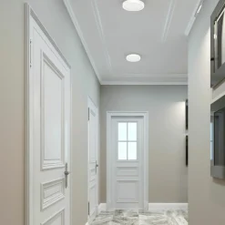 Sklep Kaja Biała, ledowa lampa sufitowa do łazienki ⌀18cm EKP0468 VERA | Kaja* Lampy Led|Plafony Zewnętrzne