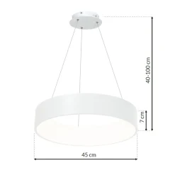 Sklep Kaja Biała, ledowa lampa wisząca, regulowana wysokość ML6357 z serii OHIO | Kaja Oświ Store