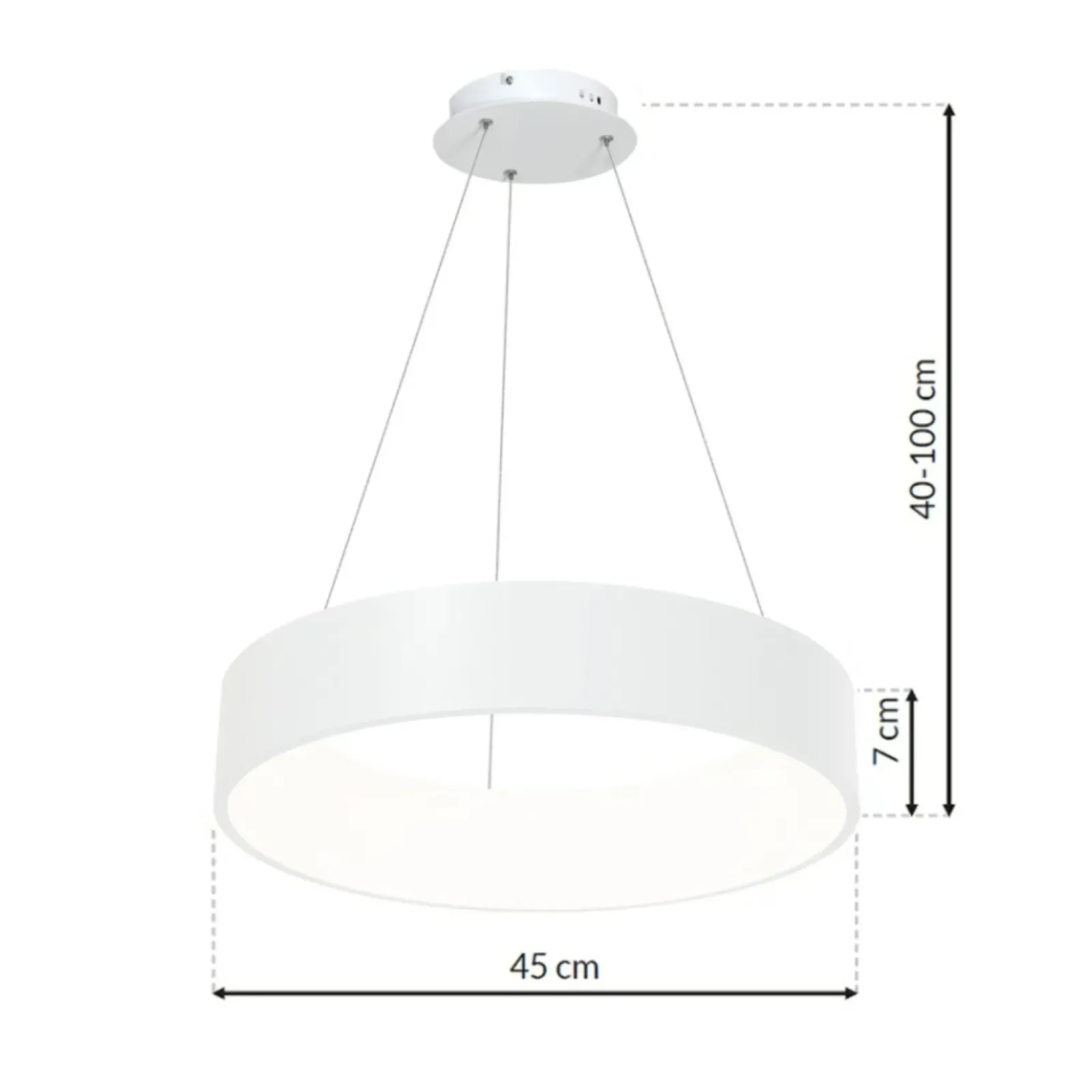 Sklep Kaja Biała, ledowa lampa wisząca, regulowana wysokość ML6357 z serii OHIO | Kaja Oświ Store