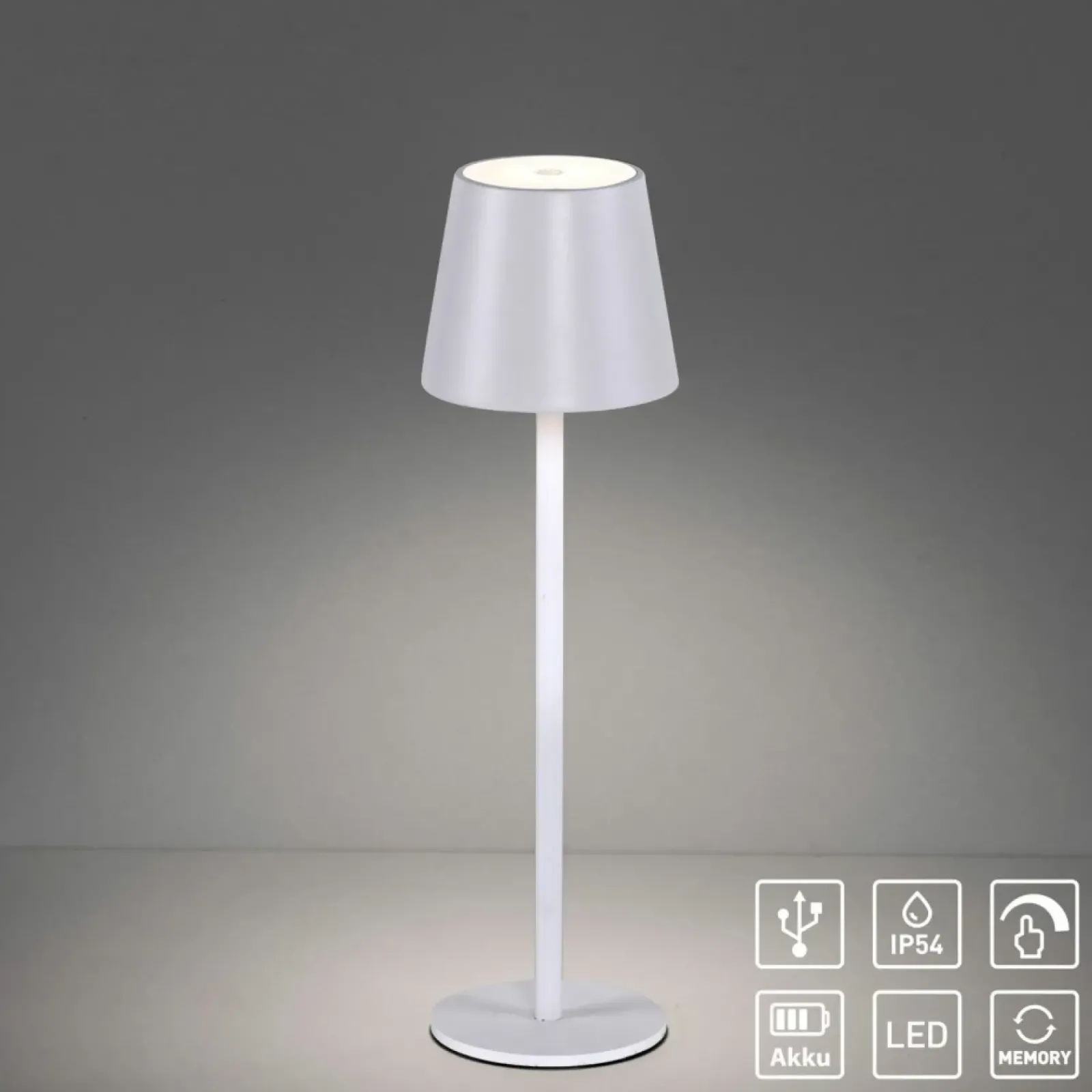 Sklep Kaja Biała, ledowa lampka na szafkę nocną 19250-16 EURIA | Kaja Oświetlenie* Lampki Biurkowe|Lampy Led