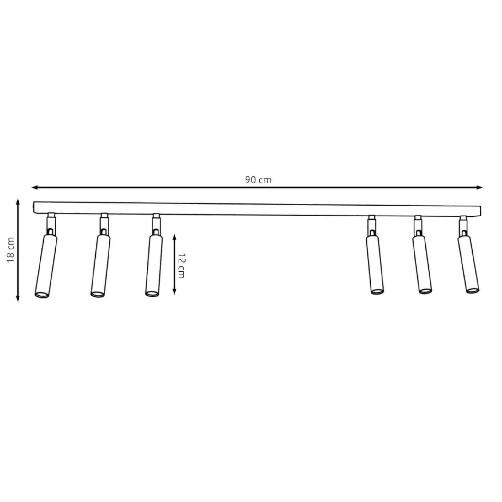 Sklep Kaja Biała listwa sufitowa 90cm z reflektorami 1352/6 IVI 6 WHITE | Kaja biały Best Sale