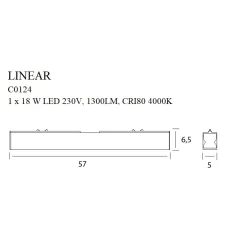 Sklep Kaja Biała listwa sufitowa LED 57cm do korytarza MX C0124 LINEAR | Kaja* Plafony Nowoczesne|Lampy Led