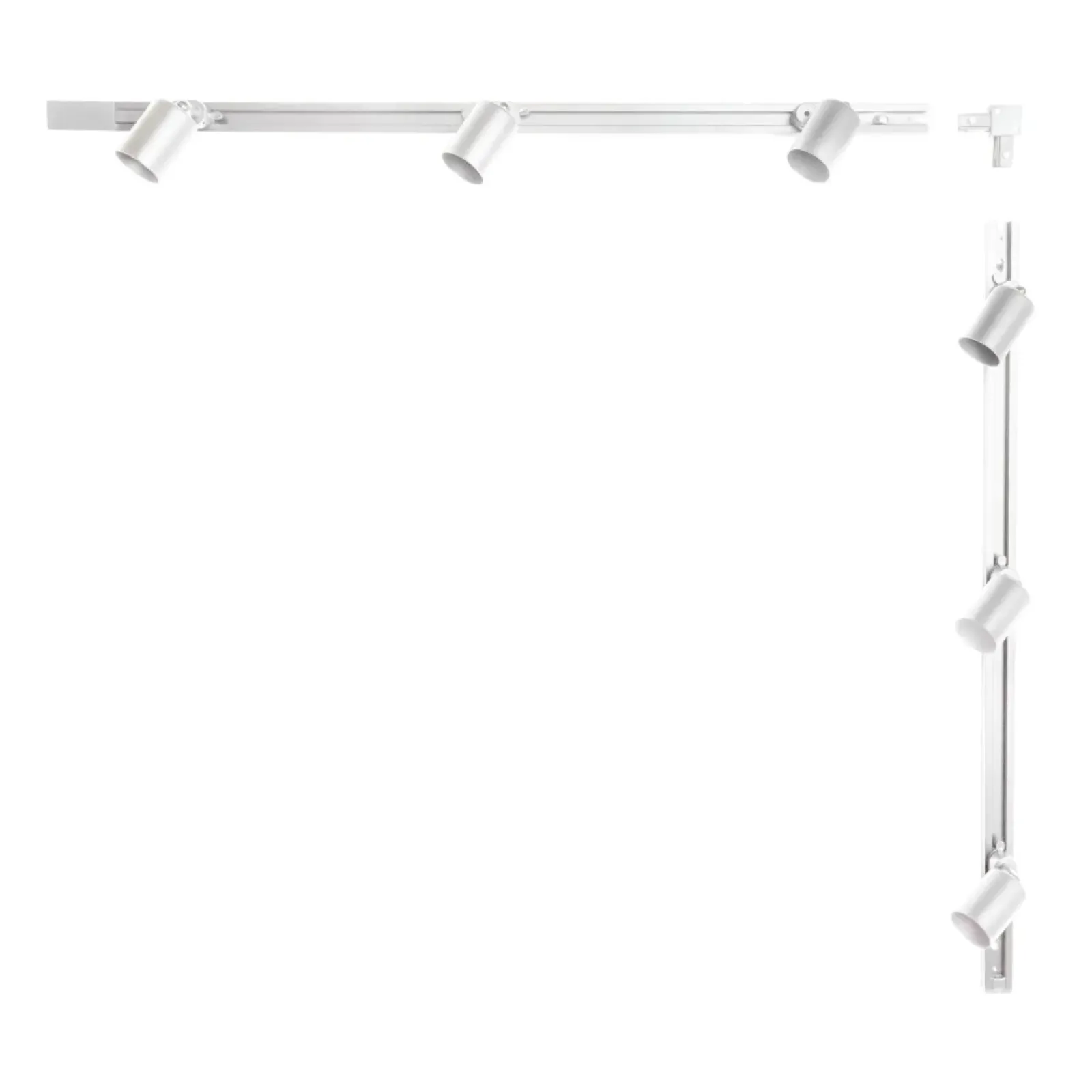 Sklep Kaja Biała listwa szynoprzewód kształt L ze spotami 1mx1m ZM 3042 | Kaja* Gotowe Zestawy Szynoprzewodów Natynkowych
