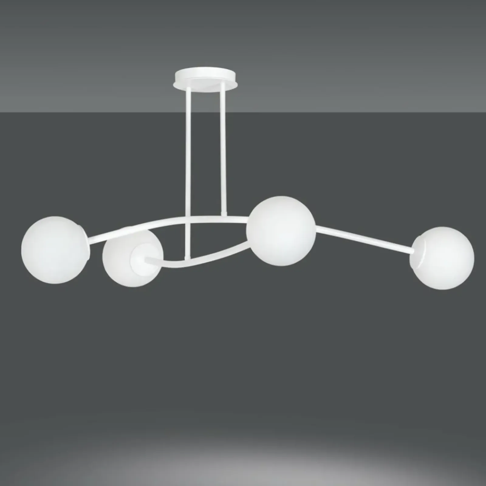 Sklep Kaja Biała, minimalistyczna lampa sufitowa do salonu 1025/4 HALLDOR | Kaja biały Sale