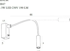 Sklep Kaja Biała, minimalistyczna lampa ścienna MX W0047 RIDER | Kaja Oświetlenie* Lampy Led