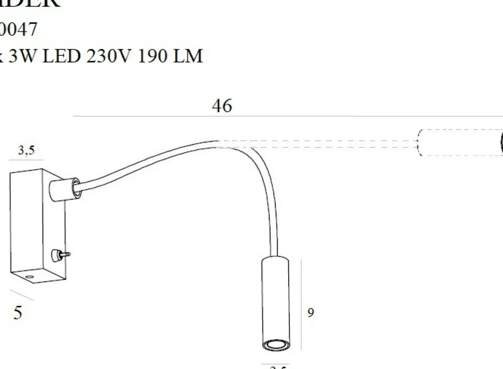 Sklep Kaja Biała, minimalistyczna lampa ścienna MX W0047 RIDER | Kaja Oświetlenie* Lampy Led