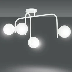 Sklep Kaja Biała, nowoczesna lampa sufitowa do sypialni 1031/4B KALF | Kaja biały Store