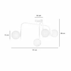 Sklep Kaja Biała, nowoczesna lampa sufitowa do sypialni 1031/4B KALF | Kaja biały Store