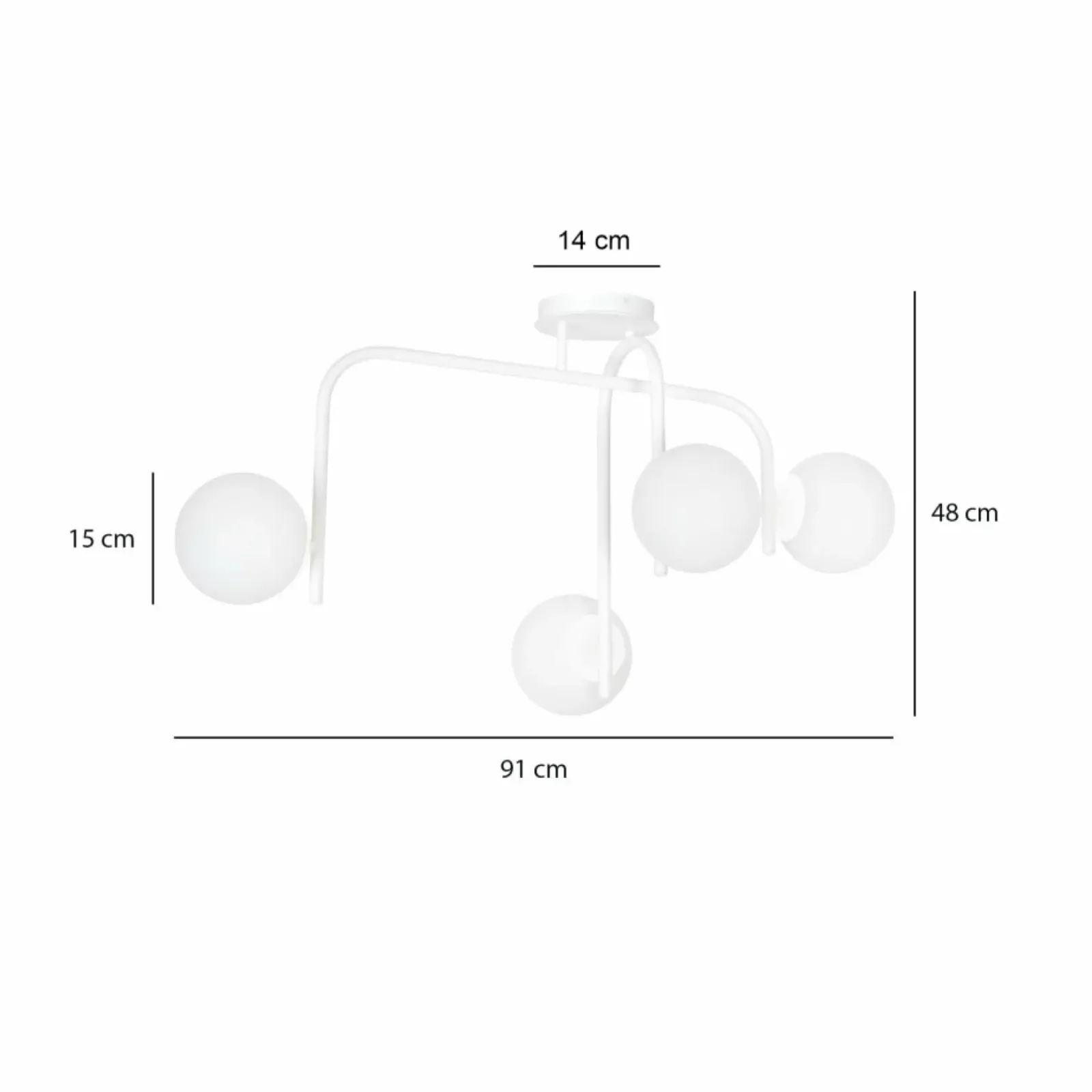 Sklep Kaja Biała, nowoczesna lampa sufitowa do sypialni 1031/4B KALF | Kaja biały Store