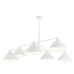 Sklep Kaja Biała, nowoczesna lampa wisząca do salonu 1212/6 z serii MAVERICK biały Fashion