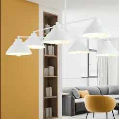 Sklep Kaja Biała, nowoczesna lampa wisząca do salonu 1212/6 z serii MAVERICK biały Fashion