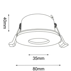 Sklep Kaja Biała, okrągła lampa wpustowa, gwint GU10 ANT 3027 CHITO | Kaja* Lampy Do Łazienki|Oprawy Podtynkowe