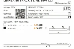 Sklep Kaja Biała płaska lampa LED do szyny 3-fazowej AZ4568 LINNEA | Kaja* Szynoprzewody Podtynkowe|Szynoprzewody Natynkowe