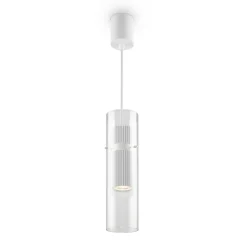 Sklep Kaja Biała, smukła lampa wisząca z kloszem tubą MOD326PL-01W DYNAMICS białymatowy Shop