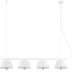 Sklep Kaja Biała, szeroka lampa wisząca nad wyspę kuchenną 1338/4 GELATO | Kaja biały Fashion