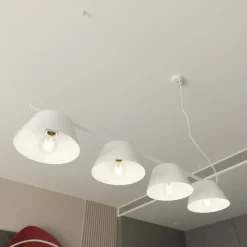 Sklep Kaja Biała, szeroka lampa wisząca nad wyspę kuchenną 1338/4 GELATO | Kaja biały Fashion
