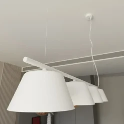 Sklep Kaja Biała, szeroka lampa wisząca nad wyspę kuchenną 1338/4 GELATO | Kaja biały Fashion