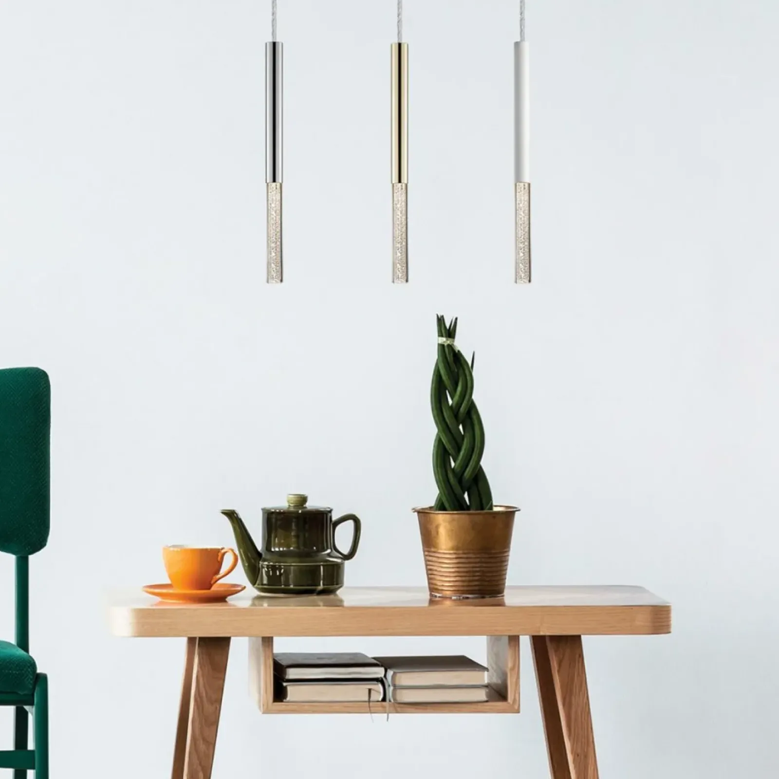 Sklep Kaja Biała, wąska ledowa lampa wisząca P0461-01E-S8S8 ONE | Kaja Sale