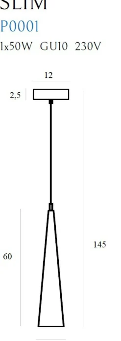 Sklep Kaja Biała, wąska tuba wisząca punktowa 60cm MX P0001 SLIM | Kaja Sale