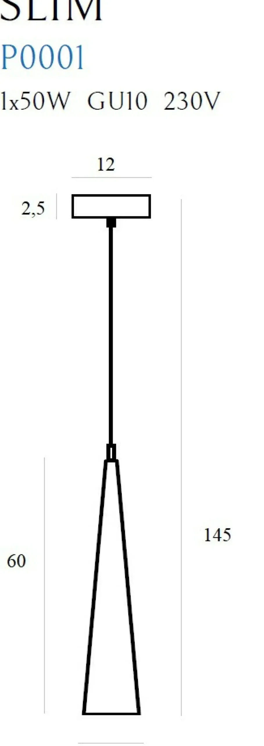 Sklep Kaja Biała, wąska tuba wisząca punktowa 60cm MX P0001 SLIM | Kaja Sale