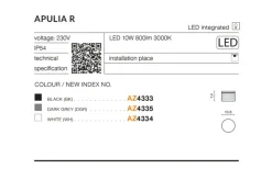 Sklep Kaja Biała zewnętrzna lampa natynkowa LED AZ4334 APULIA | Kaja Oświetlenie* Plafony Zewnętrzne