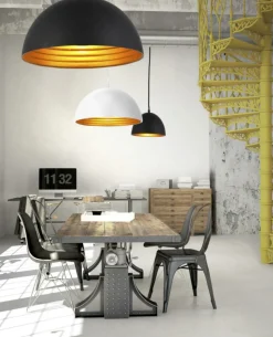 Sklep Kaja Biała-złota lampa wisząca do kuchni ⌀40cm AZ1397 MODENA | Kaja Best