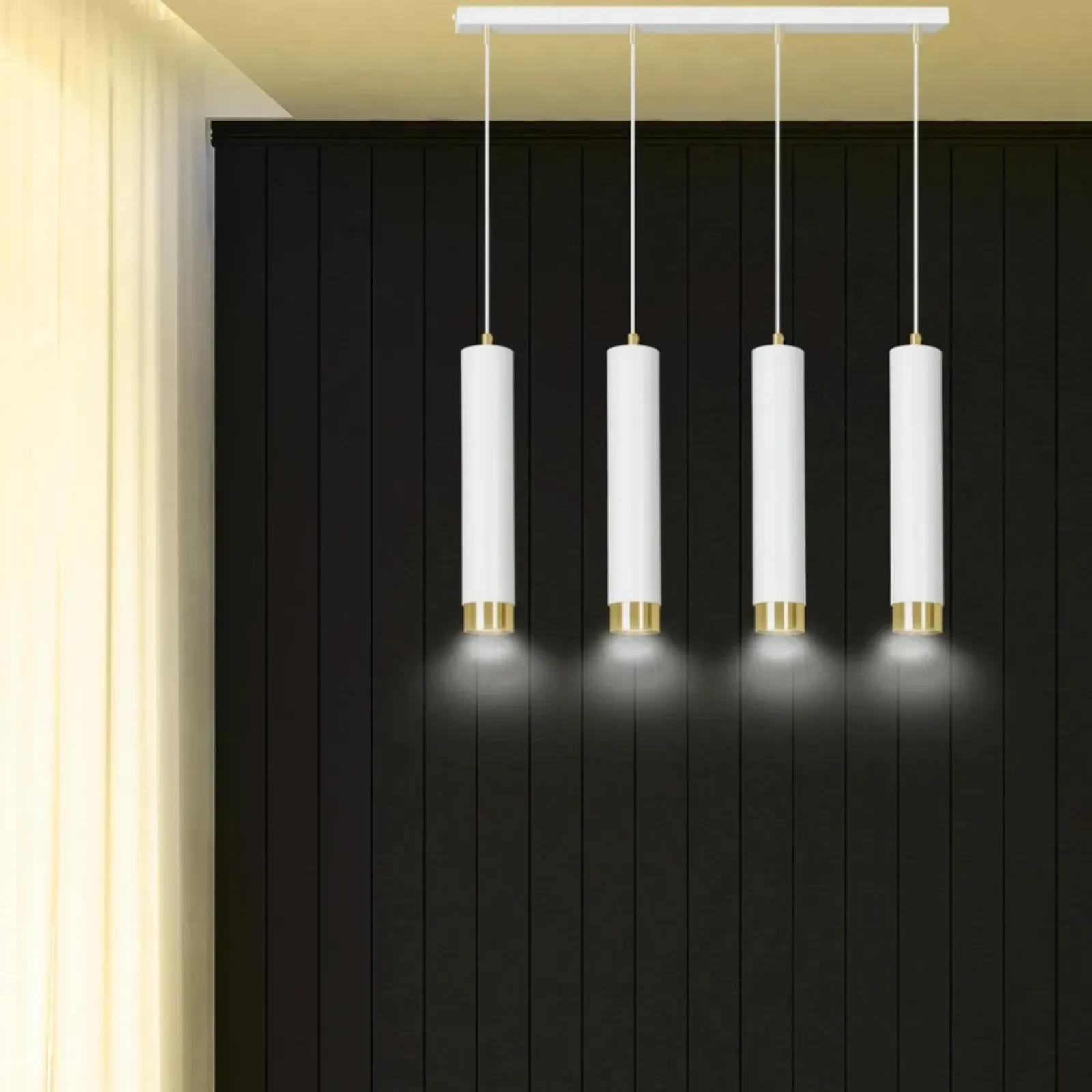 Sklep Kaja Białe lampy wiszące na listwie idealne do salonu 642/4 | Kaja Best