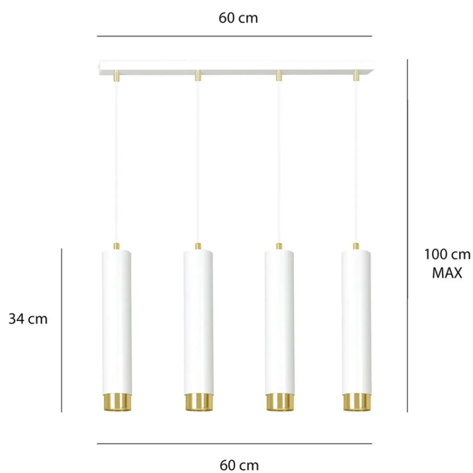Sklep Kaja Białe lampy wiszące na listwie idealne do salonu 642/4 | Kaja Best
