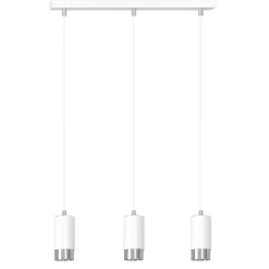 Sklep Kaja Białe lampy wiszące ze srebrnymi elementami 814/3 | Kaja Oświetlenie Clearance