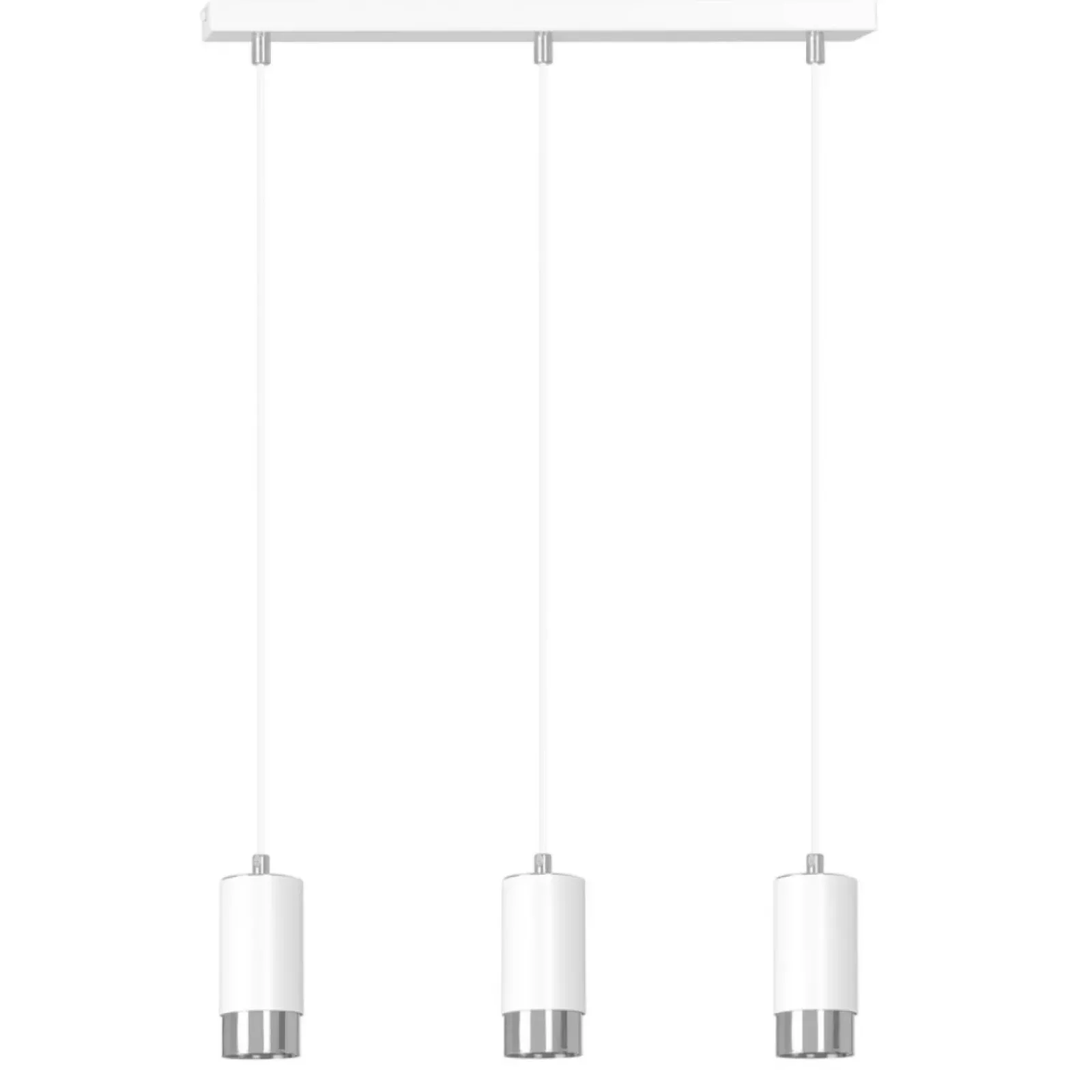 Sklep Kaja Białe lampy wiszące ze srebrnymi elementami 814/3 | Kaja Oświetlenie Clearance