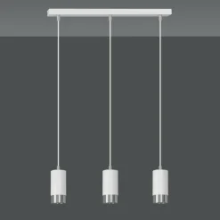 Sklep Kaja Białe lampy wiszące ze srebrnymi elementami 814/3 | Kaja Oświetlenie Clearance