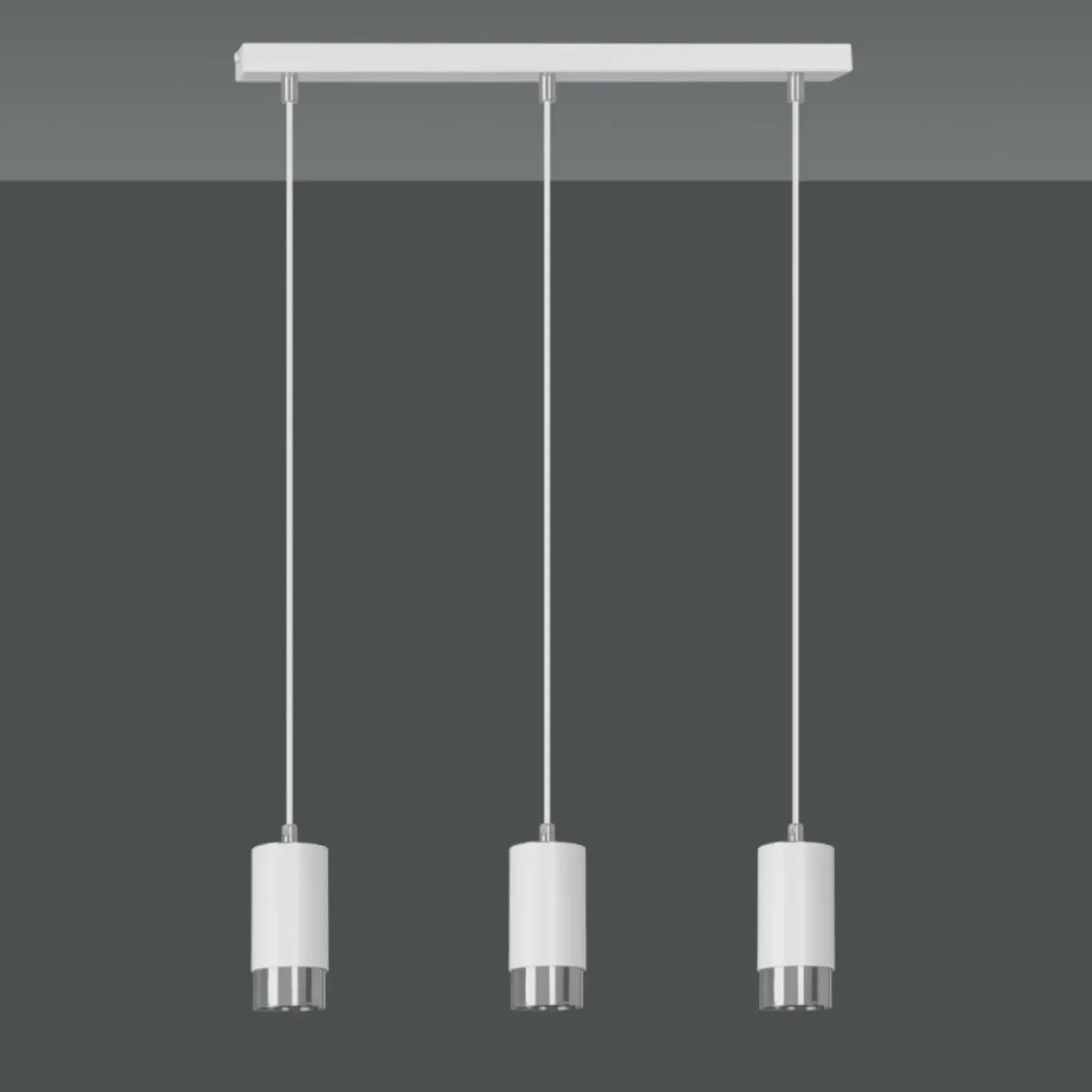 Sklep Kaja Białe lampy wiszące ze srebrnymi elementami 814/3 | Kaja Oświetlenie Clearance