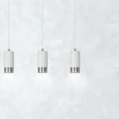 Sklep Kaja Białe lampy wiszące ze srebrnymi elementami 814/3 | Kaja Oświetlenie Clearance