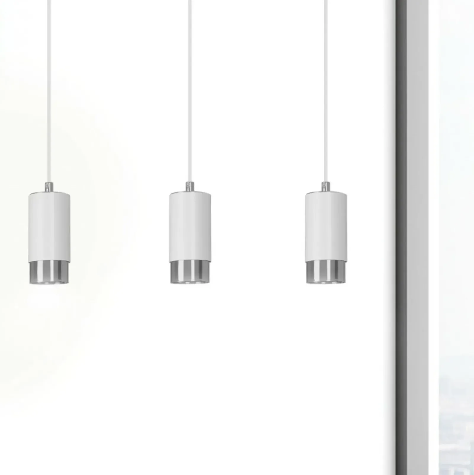 Sklep Kaja Białe lampy wiszące ze srebrnymi elementami 814/3 | Kaja Oświetlenie Clearance