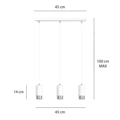 Sklep Kaja Białe lampy wiszące ze srebrnymi elementami 814/3 | Kaja Oświetlenie Clearance