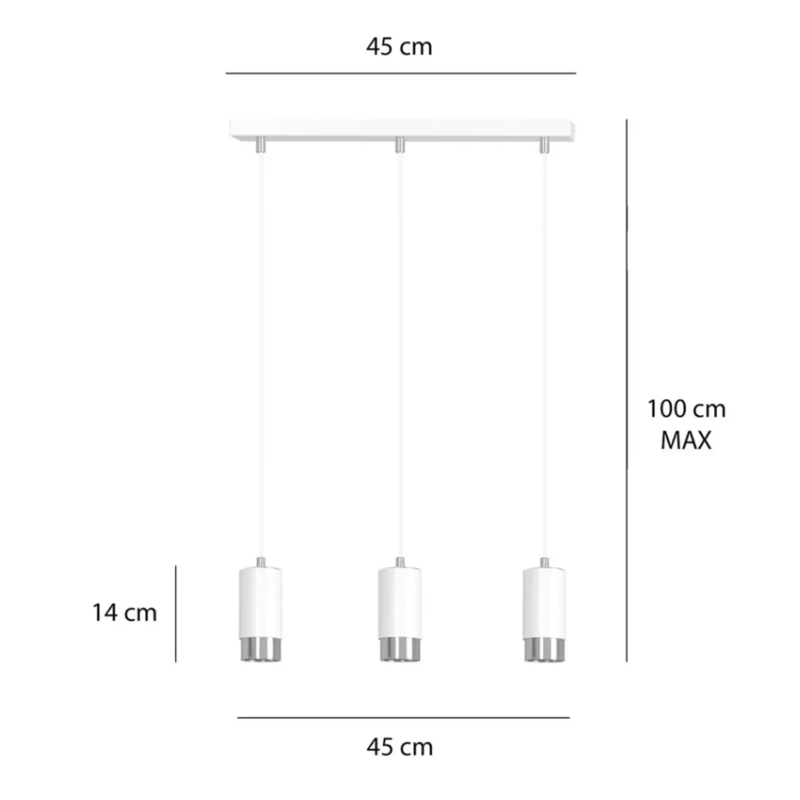 Sklep Kaja Białe lampy wiszące ze srebrnymi elementami 814/3 | Kaja Oświetlenie Clearance