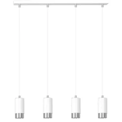 Sklep Kaja Biało srebrna lampa wisząca nad stół w jadalni 814/4 | Kaja Cheap