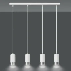 Sklep Kaja Biało srebrna lampa wisząca nad stół w jadalni 814/4 | Kaja Cheap