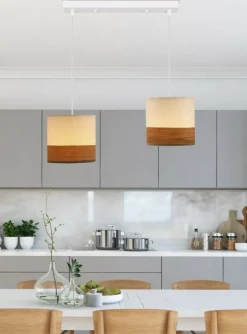 Sklep Kaja Biało-brązowa lampa wisząca, na listwie 32-17543 z serii BIANCO | Kaja Outlet